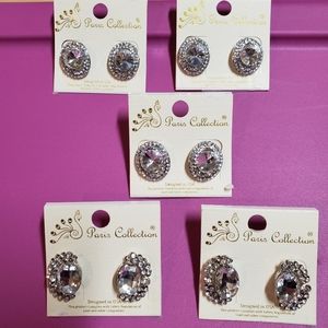 Paris collection silver/stones earrings -5